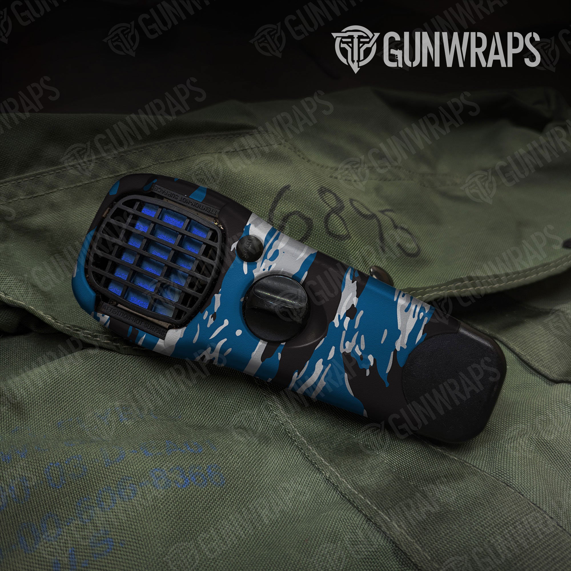 Vietnam Tiger Stripe Blue Tiger Gun Skin Vinyl Wrap
