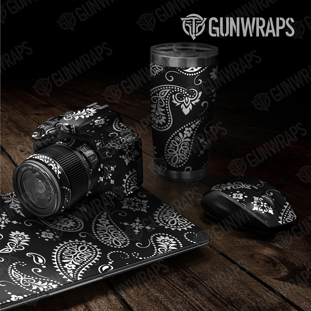 Universal Sheet Bandana Gear Skin Vinyl Wrap Bandana Black And White Gear Skin Vinyl Wrap