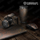 Universal Sheet Damascus Gear Skin Vinyl Wrap Damascus Orange Gear Skin Vinyl Wrap