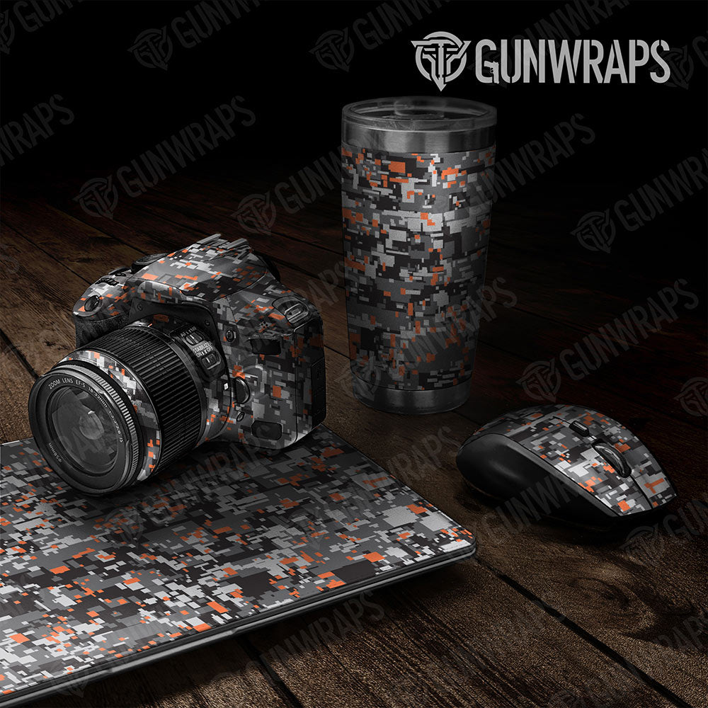 Universal Sheet Digital Gear Skin Vinyl Wrap Digital Urban Orange Gear Skin Vinyl Wrap