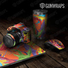 Universal Sheet Paint Splatter Gear Skin Vinyl Wrap Paint Splatter Orange Gear Skin Vinyl Wrap