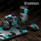 Universal Sheet Ragged Gear Skin Vinyl Wrap Ragged Tiffany Blue Tiger Gear Skin Vinyl Wrap