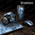 Universal Sheet Shattered Gear Skin Vinyl Wrap Shattered Cool Blue Gear Skin Vinyl Wrap