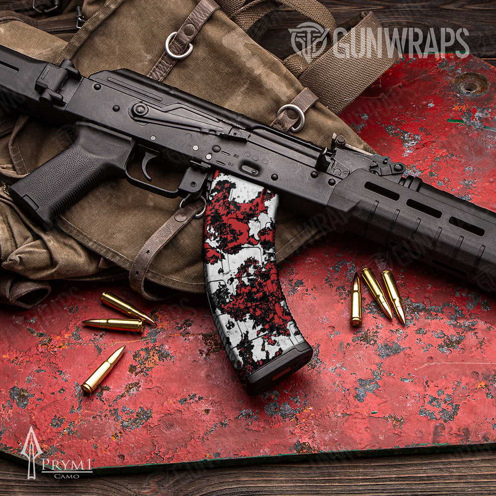 AK-47 Mag Prym1 Boulder Black Red White Gun Skin Vinyl Wrap