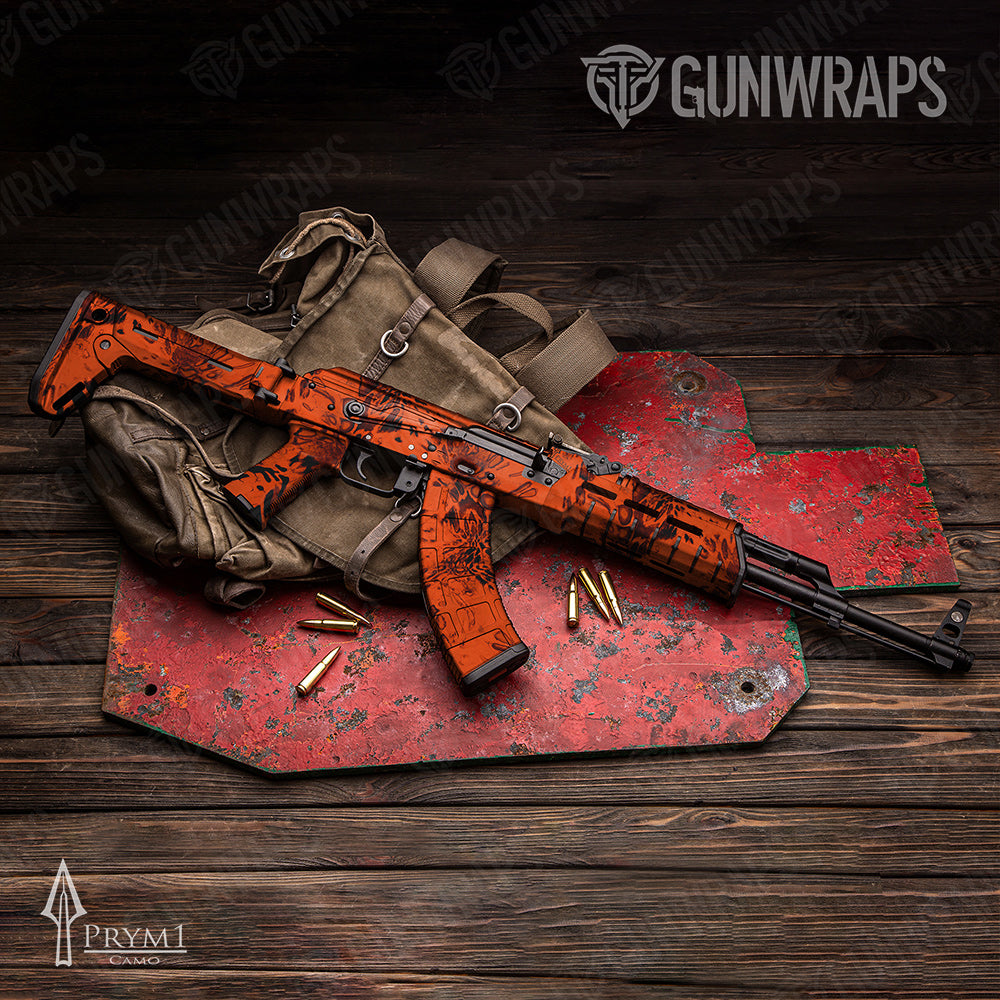AK-47 Prym1 Camo Blaze Orange Gun Skin Vinyl Wrap