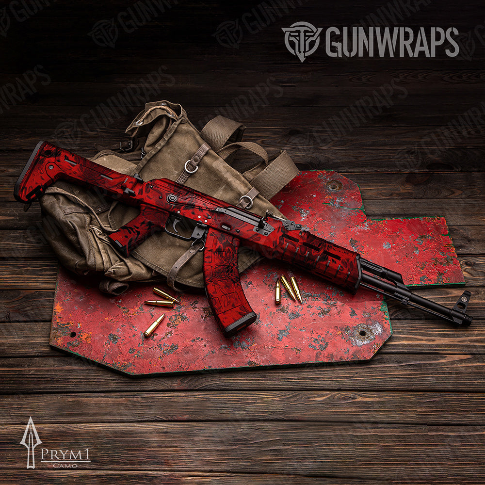 AK-47 Prym1 Camo Red Gun Skin Vinyl Wrap