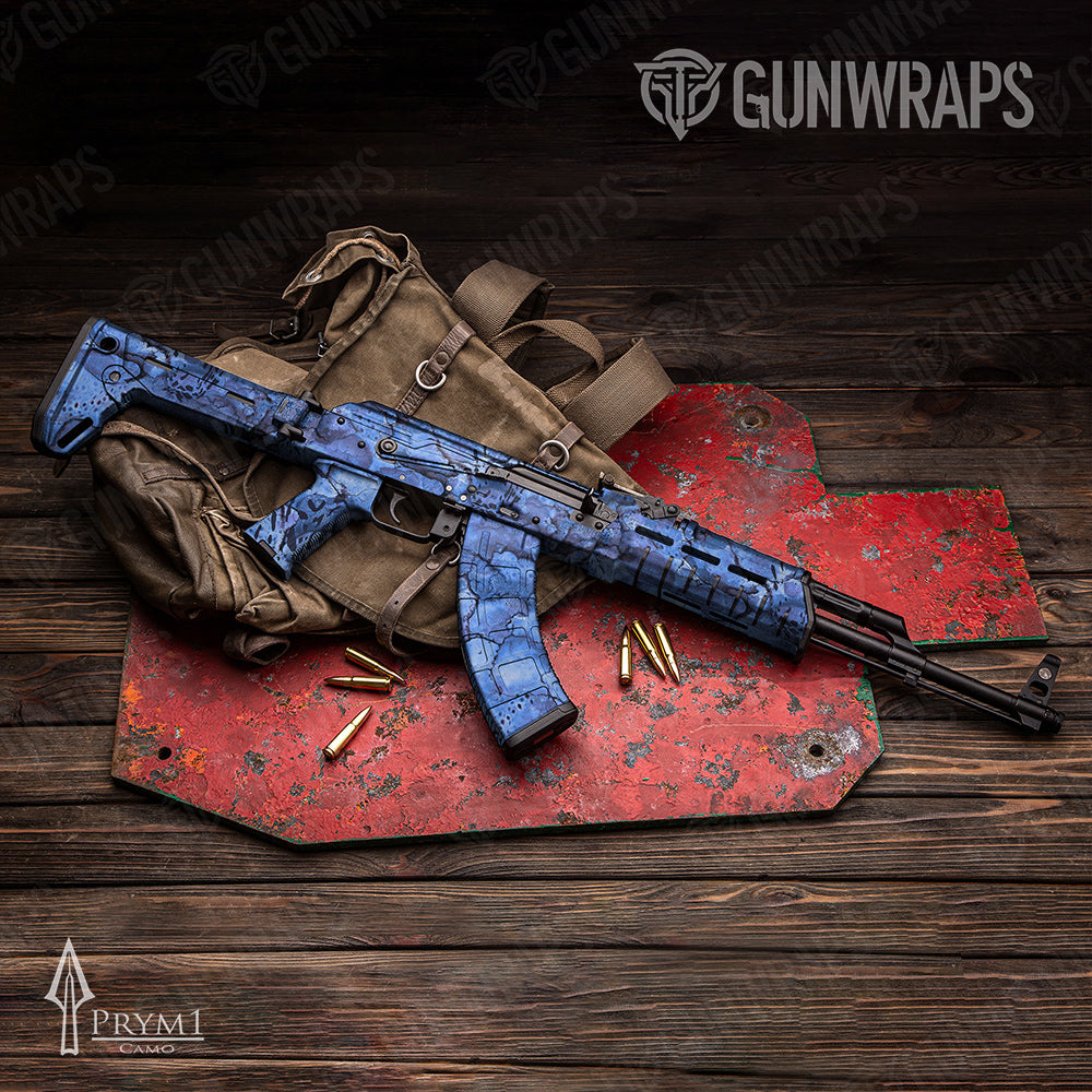 AK-47 Prym1 Stream Blue Gun Skin Vinyl Wrap
