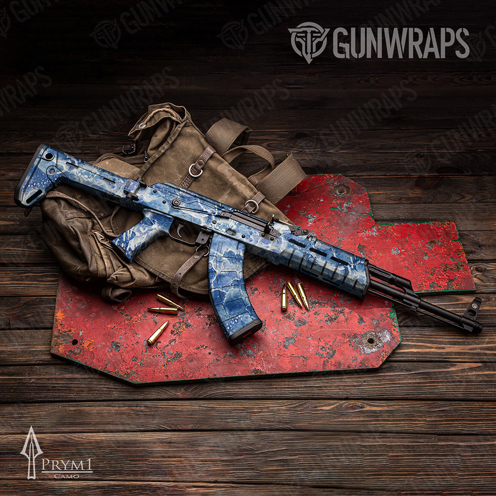AK-47 Prym1 Stream Inverted Blue Gun Skin Vinyl Wrap