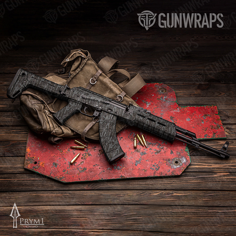 AK-47 Prym1 Timber Hole Prym1 Timber Hole Gray Gun Skin Vinyl Wrap