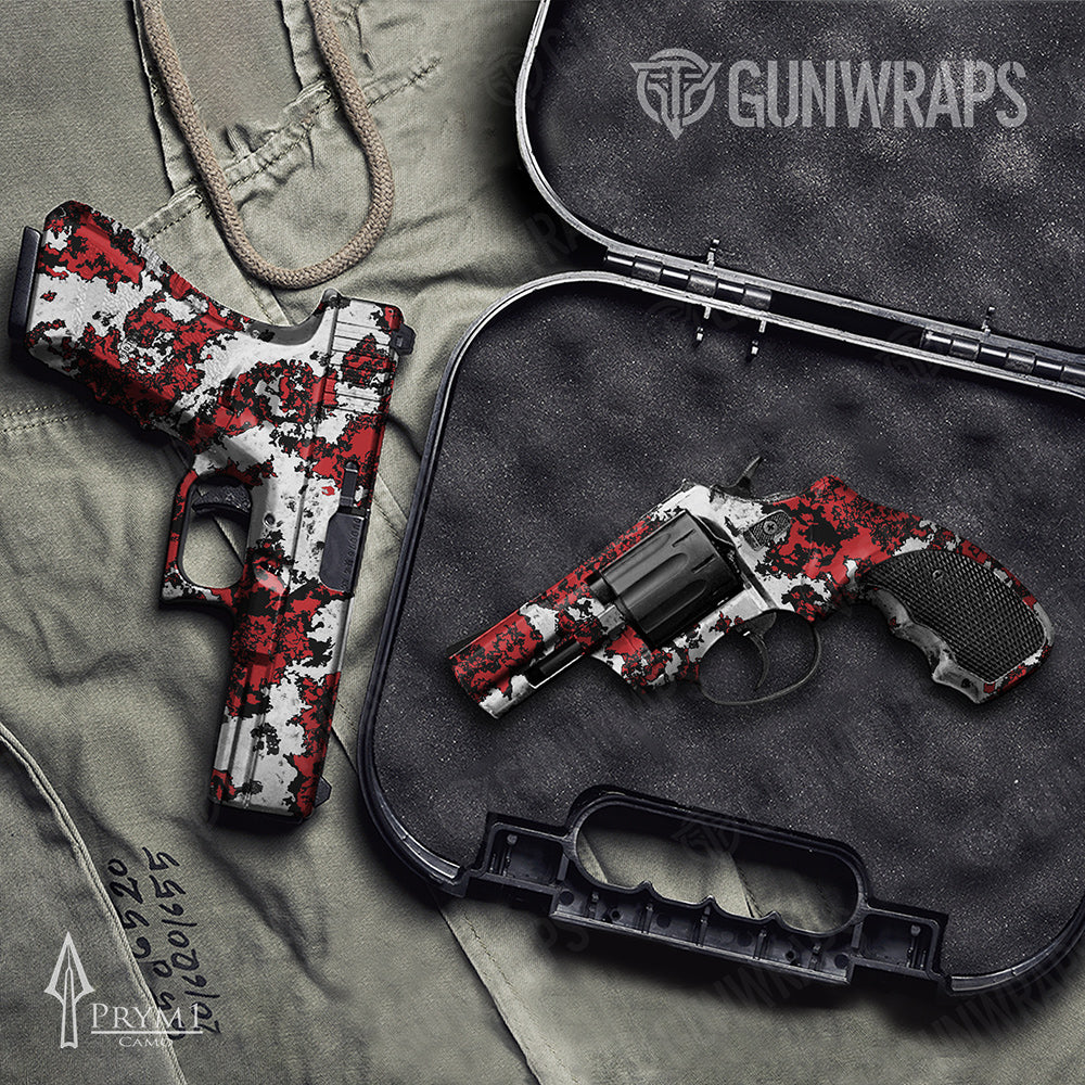 Handgun Prym1 Boulder Black Red White Gun Skin Vinyl Wrap