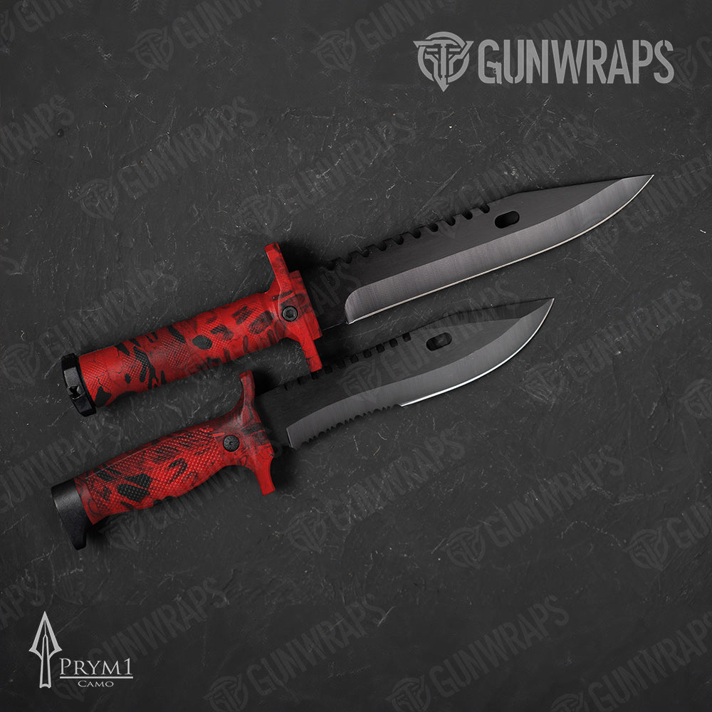 Knife Prym1 Camo Red Gun Skin Vinyl Wrap