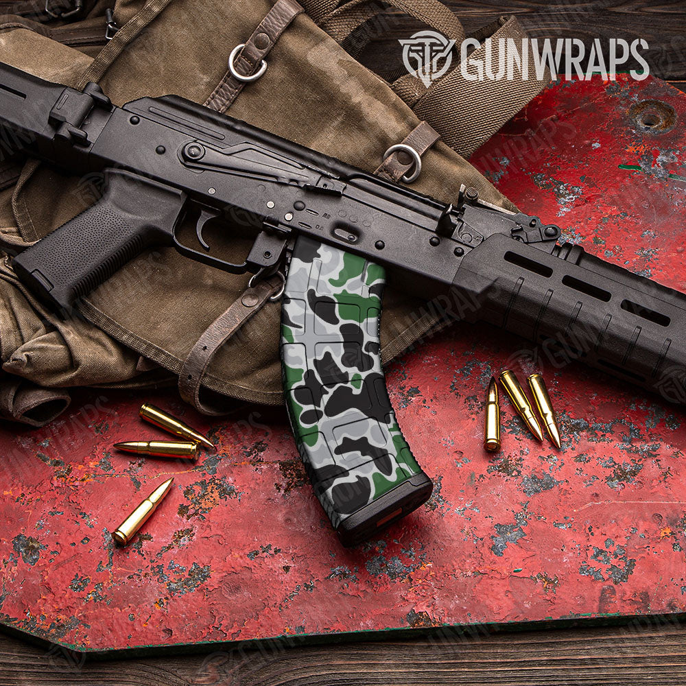Old School Duck Green Tiger Gun Skin Vinyl Wrap