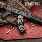 Old School Duck Orange Tiger Gun Skin Vinyl Wrap