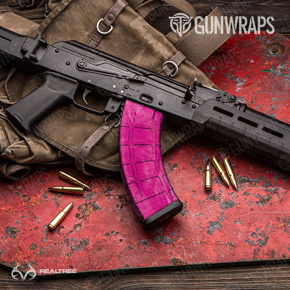 AK-47 Mag Realtree Fishing Magenta Camo Gun Skin Vinyl Wrap