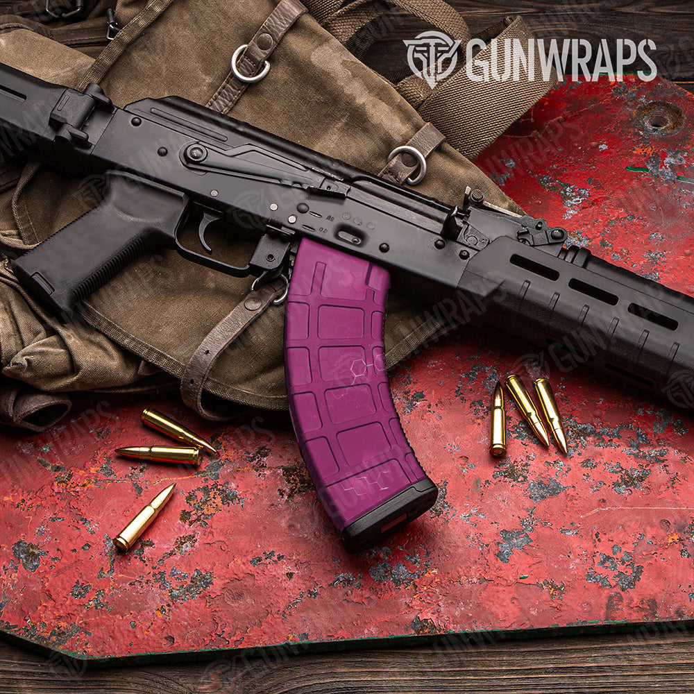 AK 47 Mag Hex Electric Magenta Gun Skin Vinyl Wrap