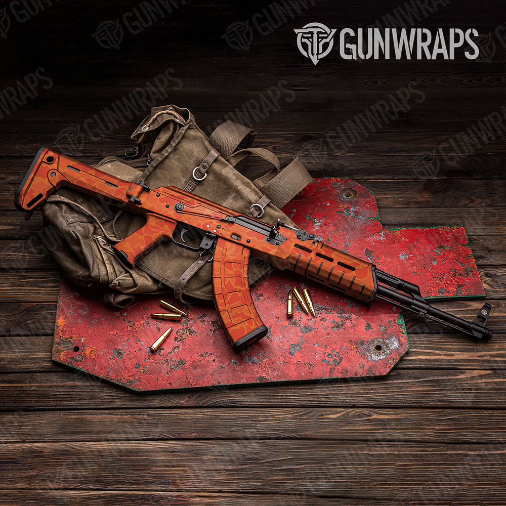 Old School Duck Elite Orange Gun Skin Vinyl Wrap