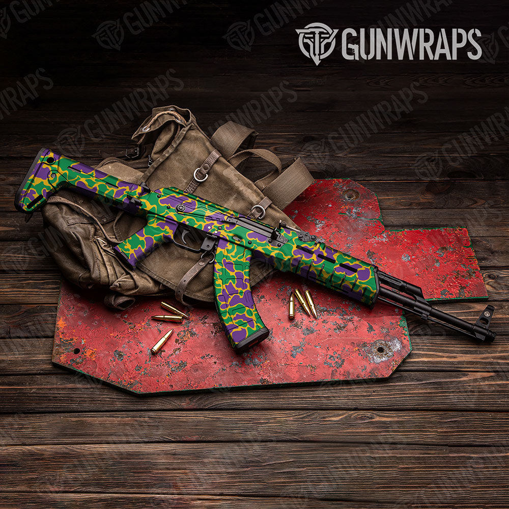 Old School Duck Mardi Gras Gun Skin Vinyl Wrap