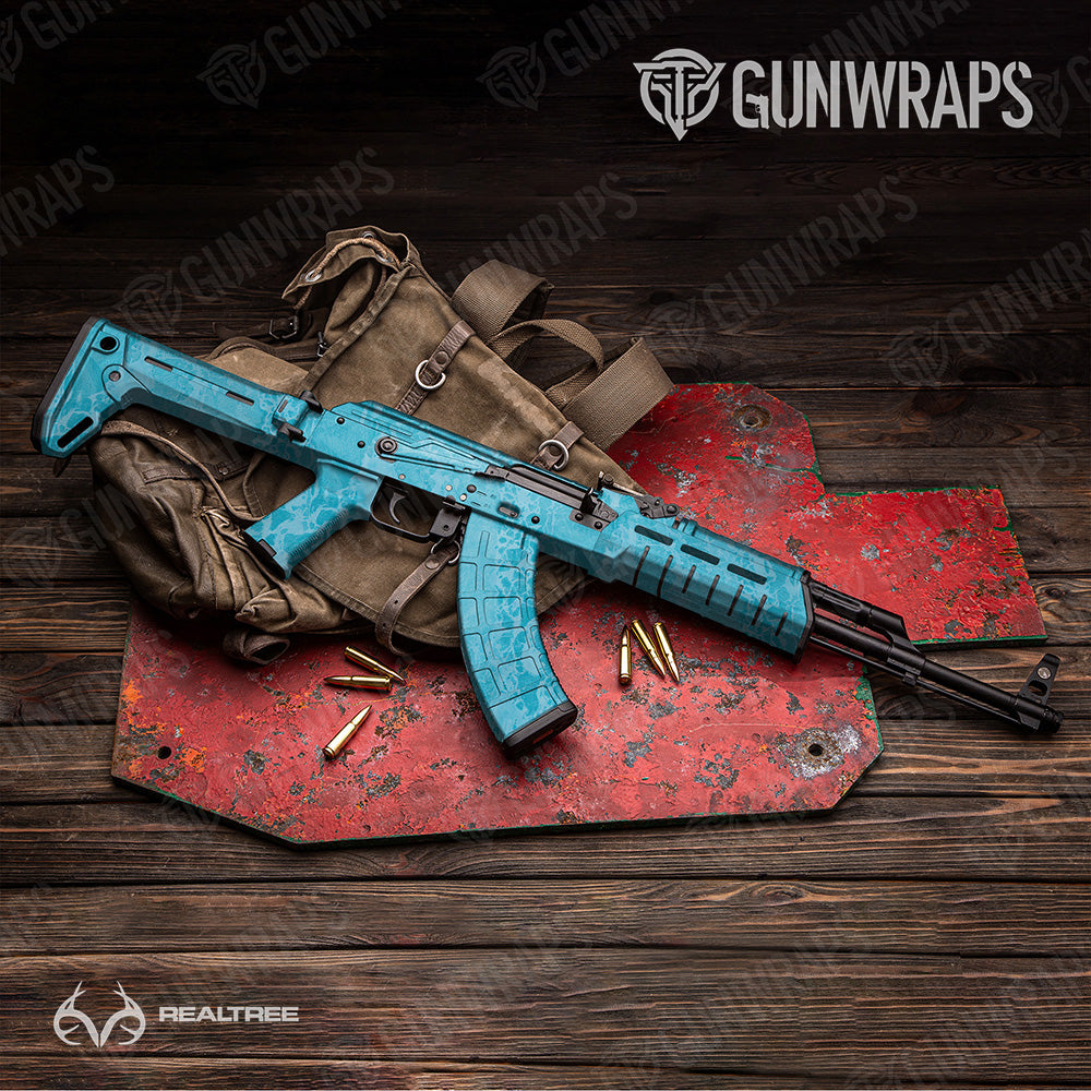 AK 47 Realtree WAV3 Light Blue Camo Gun Skin Vinyl Wrap