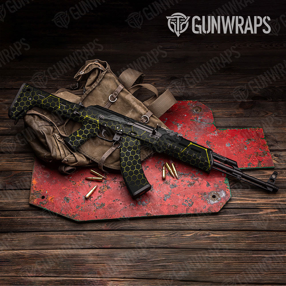 Vivid Hex Yellow Gun Skin Vinyl Wrap