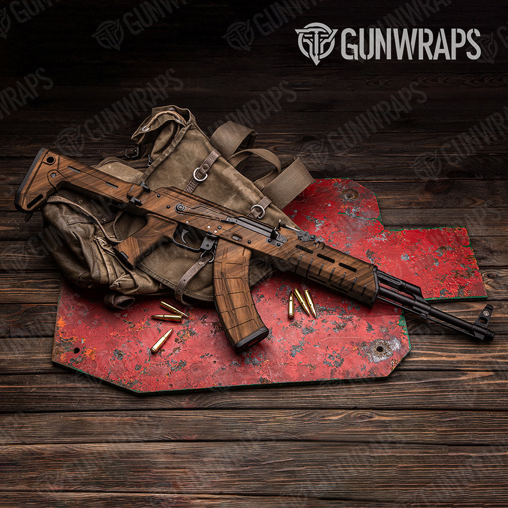 Woodgrain Dallas Gun Skin Vinyl Wrap