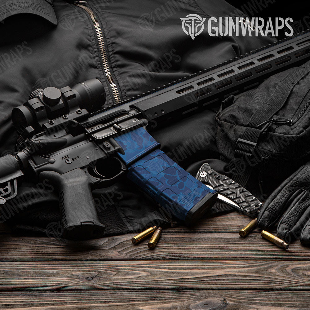 Old School Duck Elite Blue AR-15 Mag & Mag Well Gun Skin Vinyl Wrap