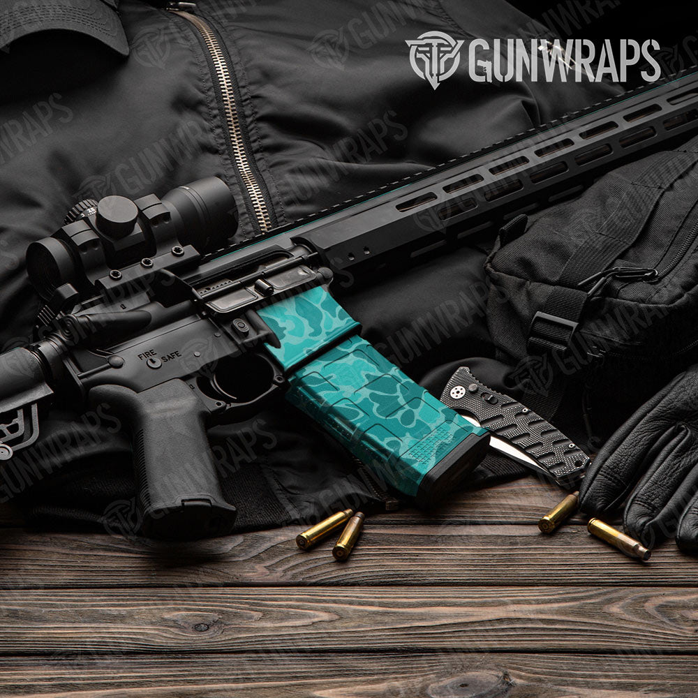 Old School Duck Elite Tiffany Blue AR-15 Mag & Mag Well Gun Skin Vinyl Wrap
