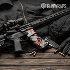 Old School Duck Orange Tiger AR-15 Mag & Mag Well Gun Skin Vinyl Wrap