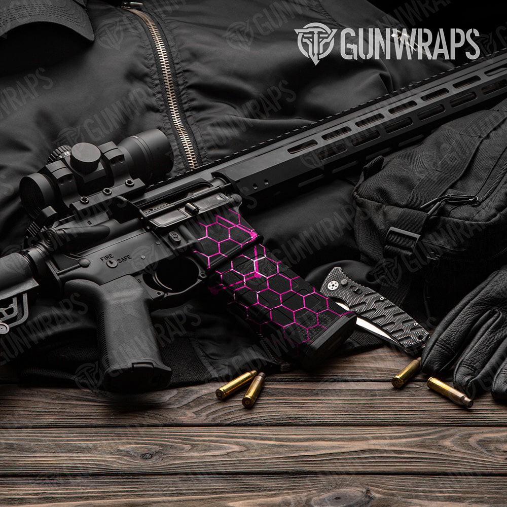 Vivid Hex Magenta AR-15 Mag & Mag Well Gun Skin Vinyl Wrap