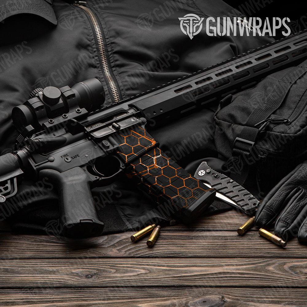 Vivid Hex Orange AR-15 Mag & Mag Well Gun Skin Vinyl Wrap
