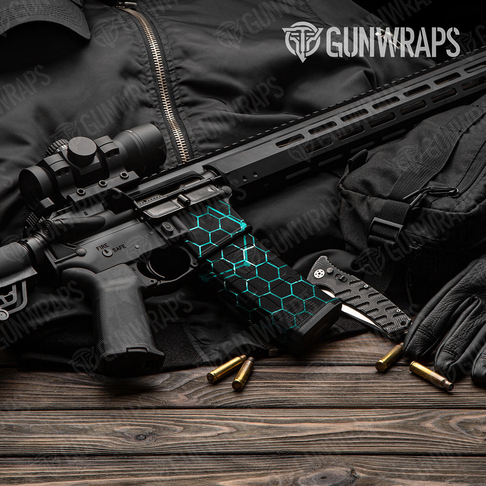 Vivid Hex Tiffany Blue AR-15 Mag & Mag Well Gun Skin Vinyl Wrap