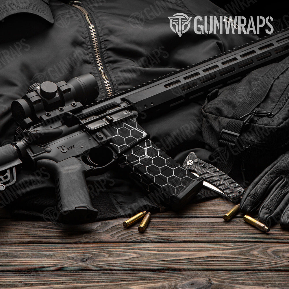 Vivid Hex White AR-15 Mag & Mag Well Gun Skin Vinyl Wrap