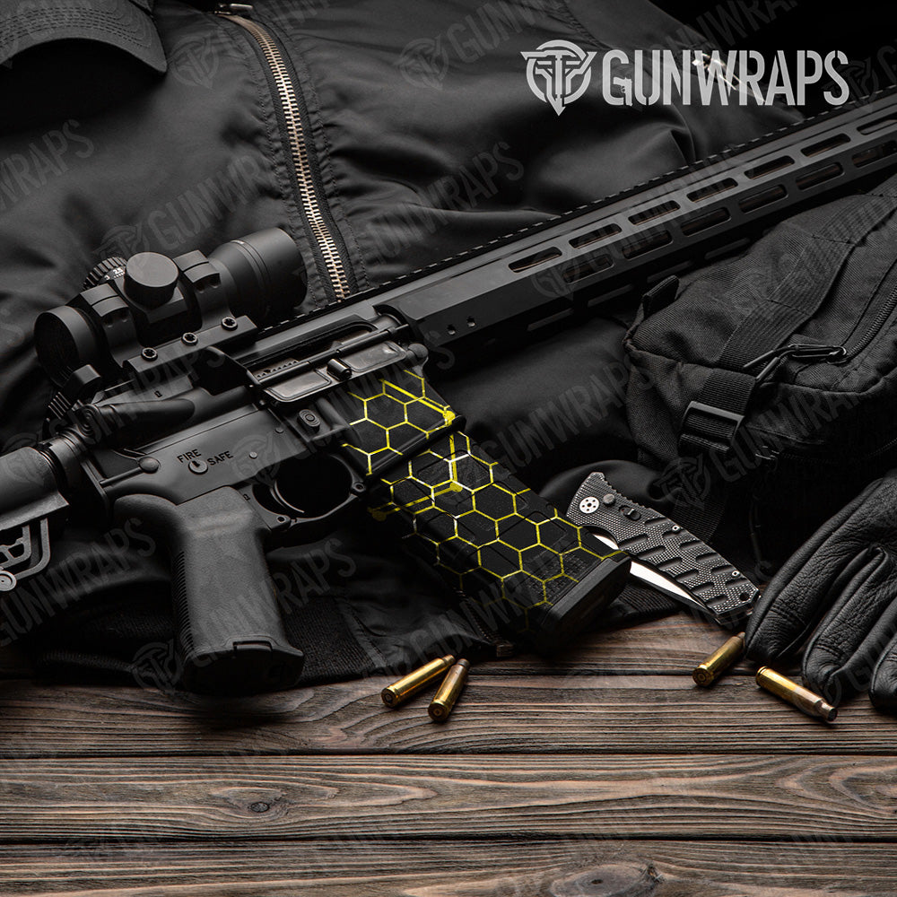 Vivid Hex Yellow AR-15 Mag & Mag Well Gun Skin Vinyl Wrap