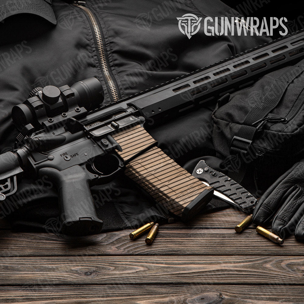 Woodgrain Tokyo AR-15 Mag & Mag Well Gun Skin Vinyl Wrap