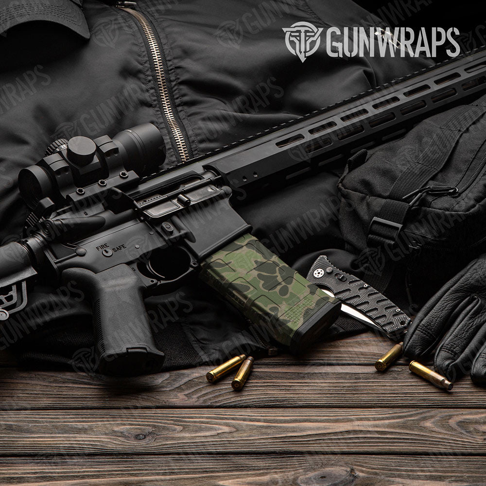 Old School Duck Army Green AR-15 Mag Gun Skin Vinyl Wrap