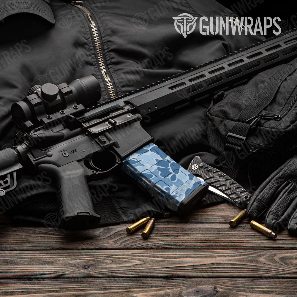 Old School Duck Cool Blue AR-15 Mag Gun Skin Vinyl Wrap