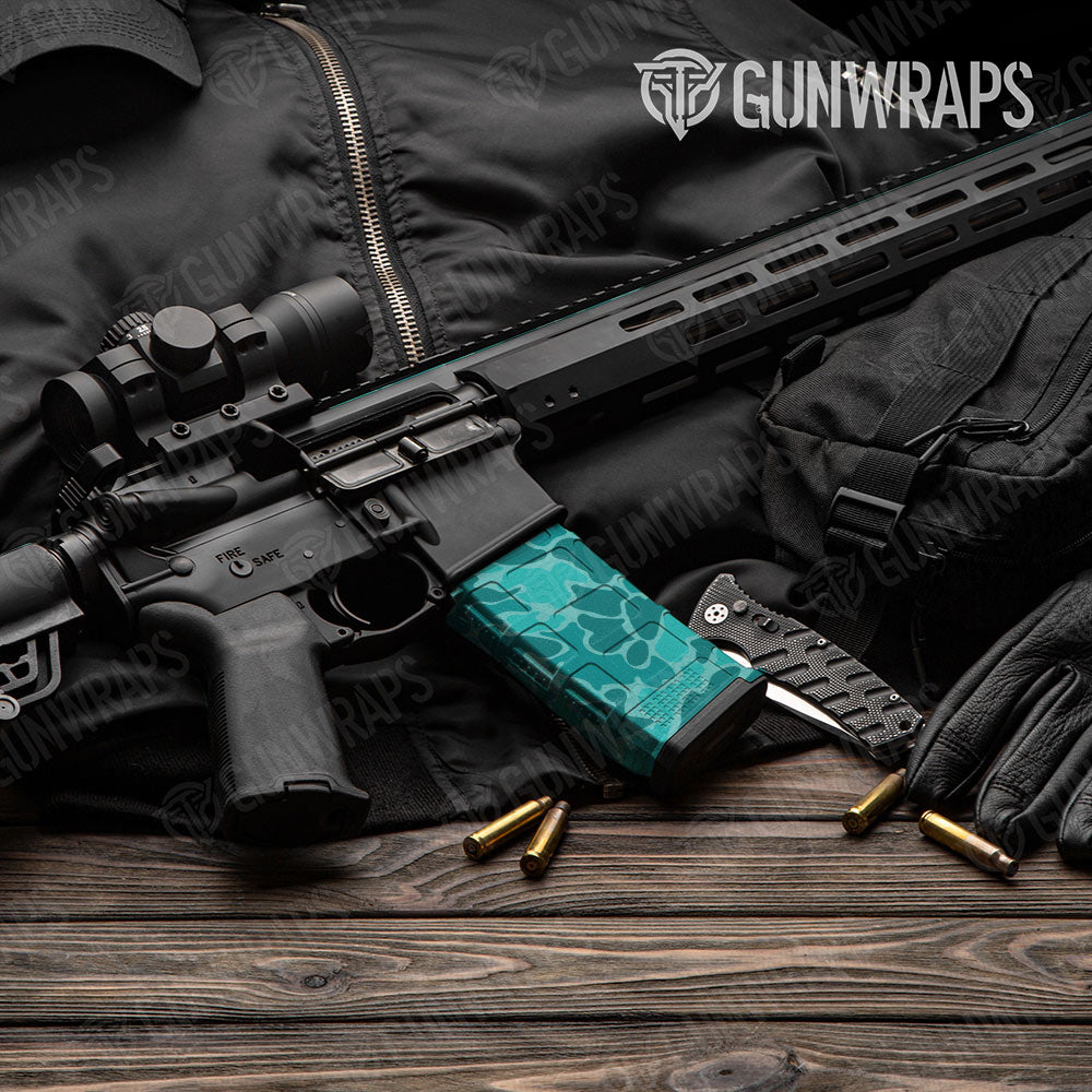 Old School Duck Elite Tiffany Blue AR-15 Mag Gun Skin Vinyl Wrap
