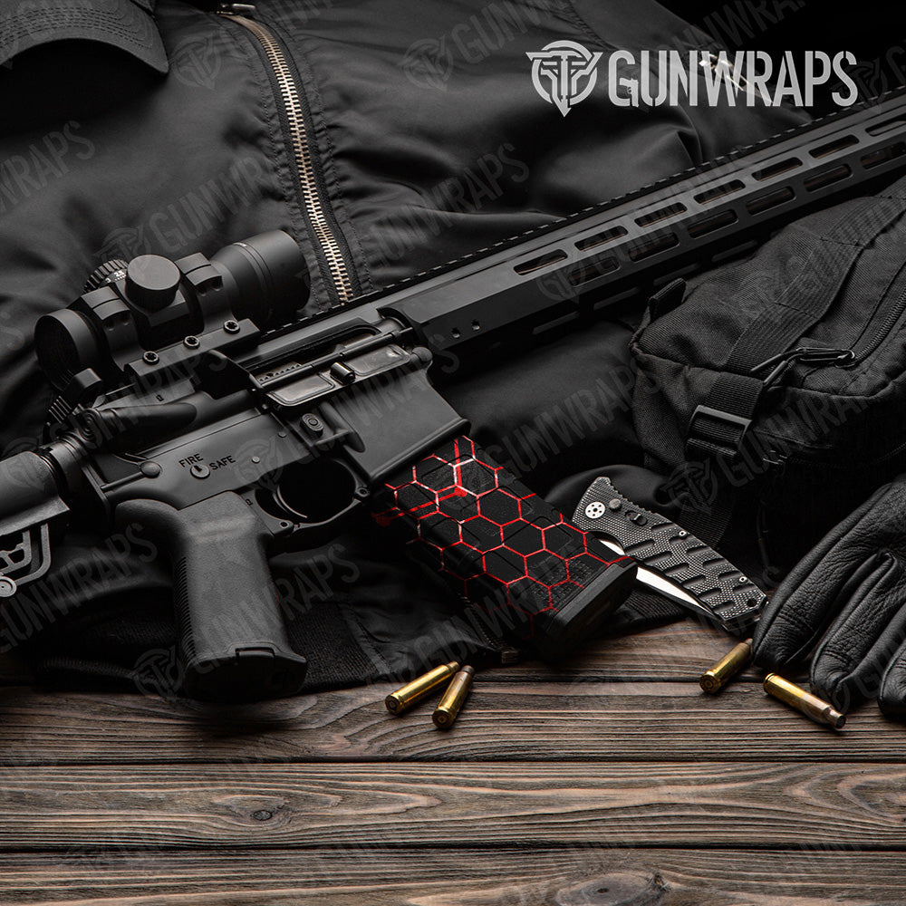 Vivid Hex Red AR-15 Mag Gun Skin Vinyl Wrap