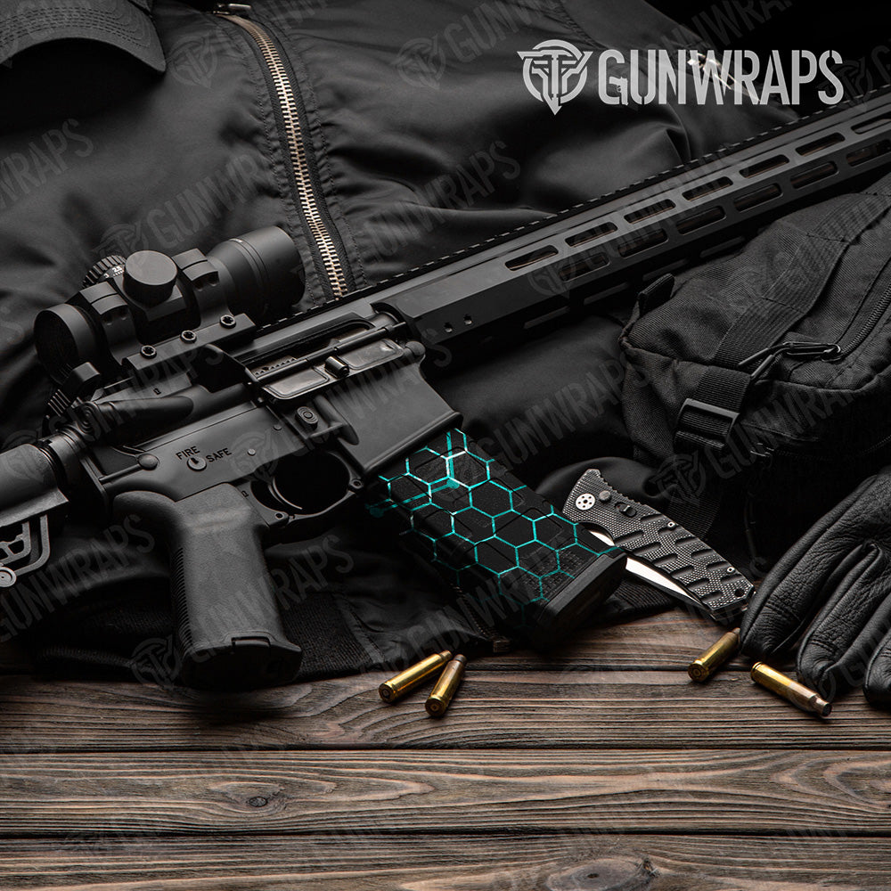 Vivid Hex Tiffany Blue AR-15 Mag Gun Skin Vinyl Wrap