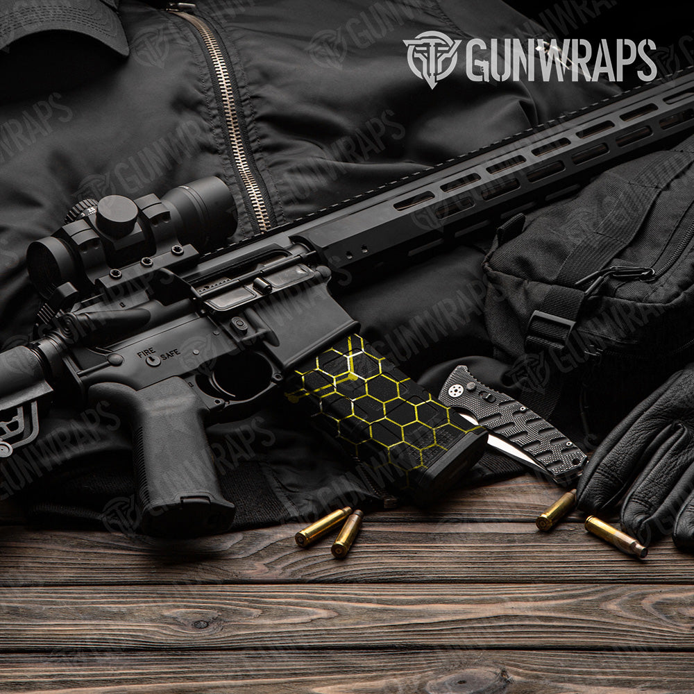 Vivid Hex Yellow AR-15 Mag Gun Skin Vinyl Wrap