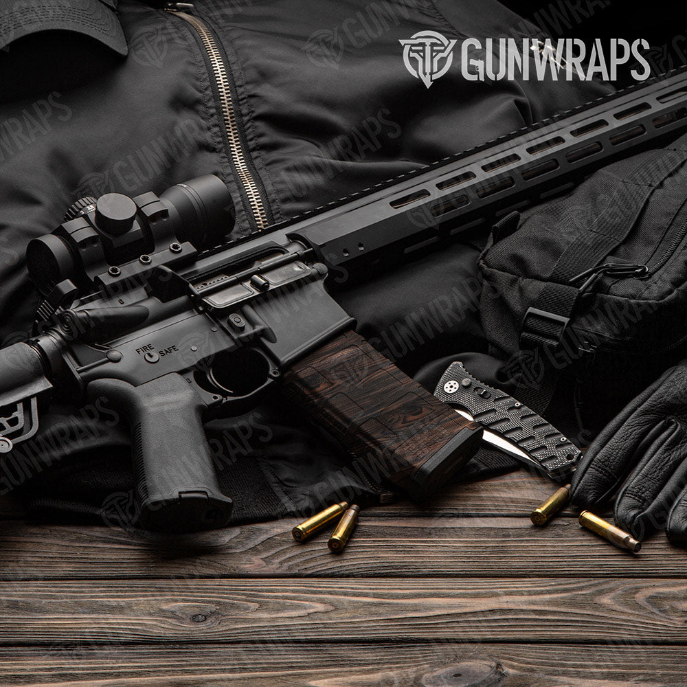 Woodgrain Atlanta AR-15 Mag Gun Skin Vinyl Wrap