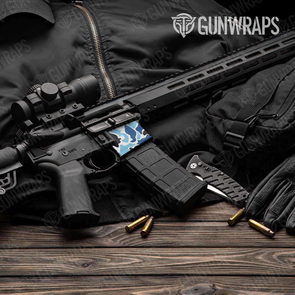 Old School Duck Baby Blue AR-15 Mag Well Gun Skin Vinyl Wrap