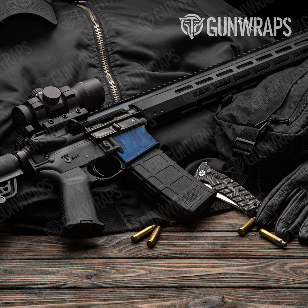 Old School Duck Elite Blue AR-15 Mag Well Gun Skin Vinyl Wrap