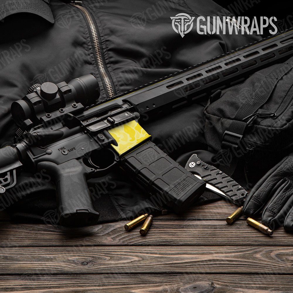 Old School Duck Elite Yellow AR-15 Mag Well Gun Skin Vinyl Wrap