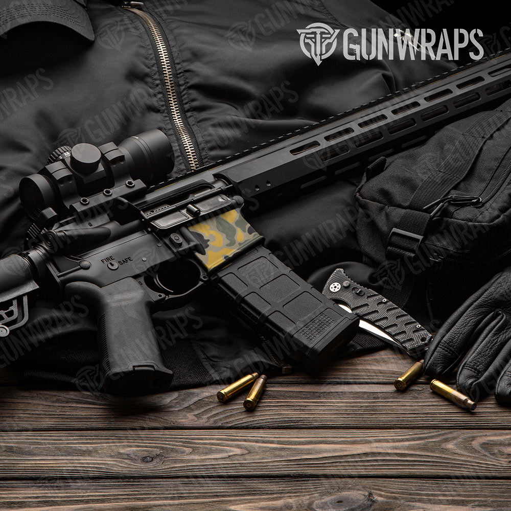 Old School Duck Militant Yellow AR-15 Mag Well Gun Skin Vinyl Wrap