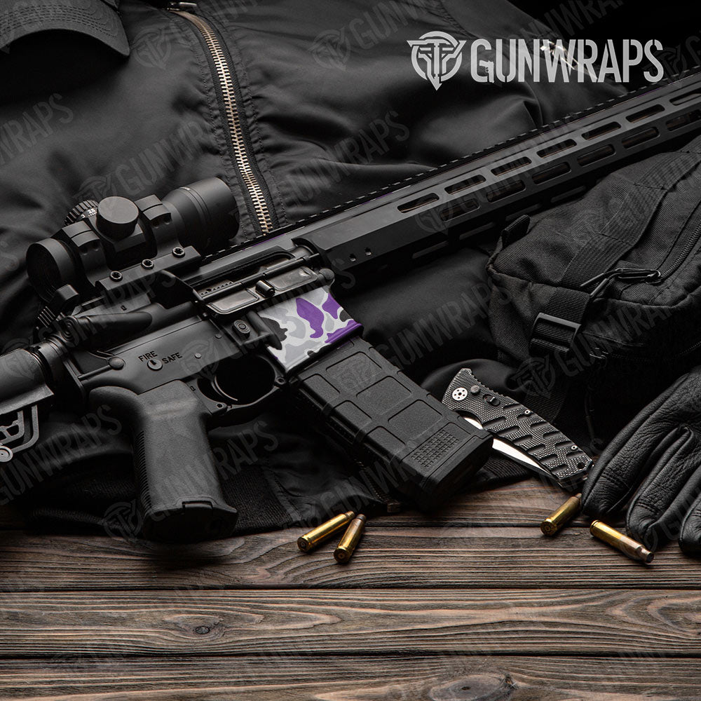 Old School Duck Purple Tiger AR-15 Mag Well Gun Skin Vinyl Wrap