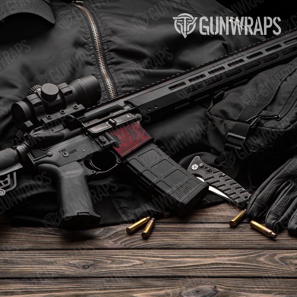 Old School Duck Vampire Red AR-15 Mag Well Gun Skin Vinyl Wrap
