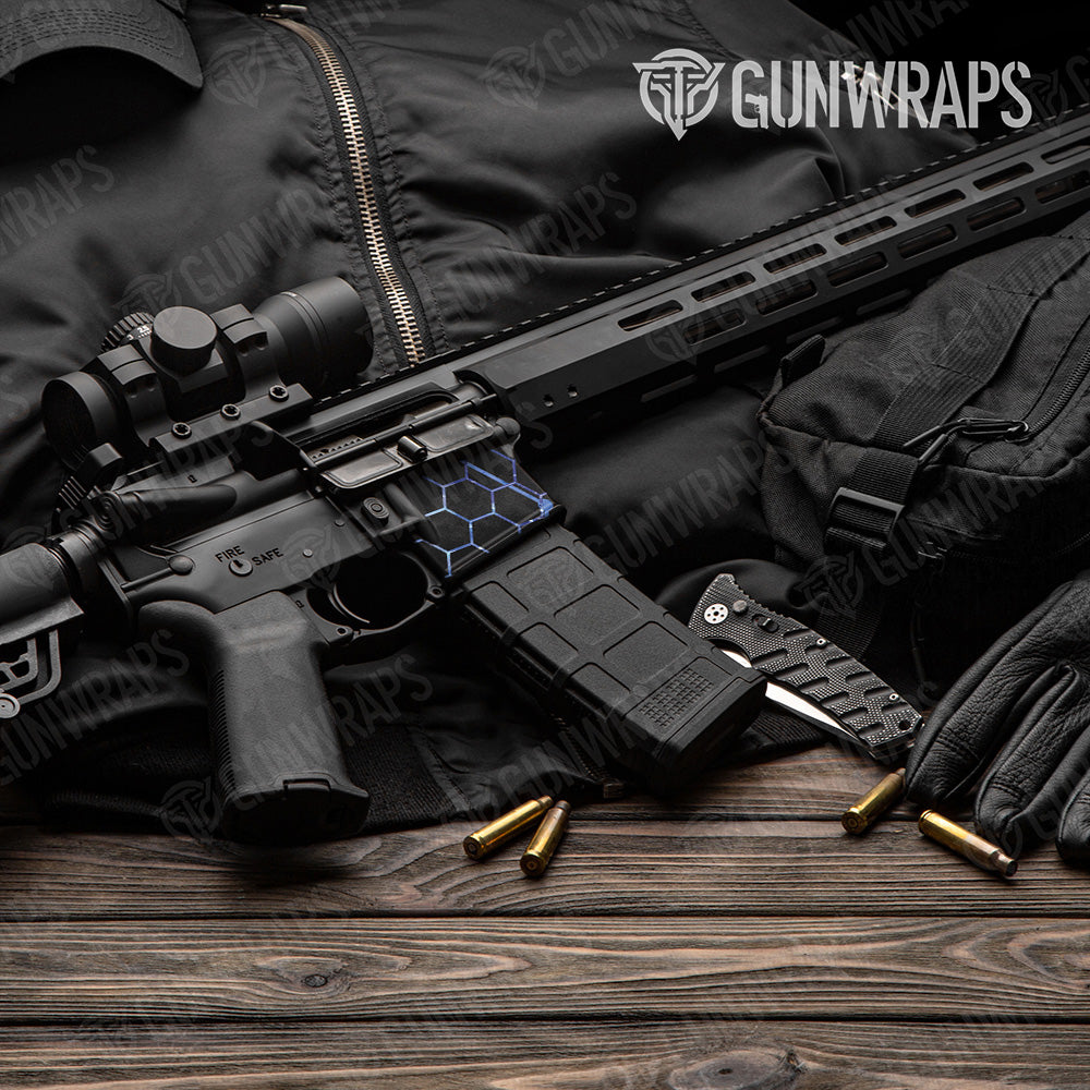 Vivid Hex Blue AR-15 Mag Well Gun Skin Vinyl Wrap