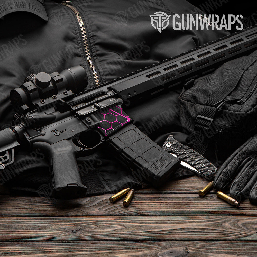 Vivid Hex Magenta AR-15 Mag Well Gun Skin Vinyl Wrap