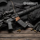 Woodgrain Dallas AR-15 Mag Well Gun Skin Vinyl Wrap