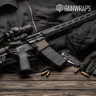 Woodgrain Douala AR-15 Mag Well Gun Skin Vinyl Wrap